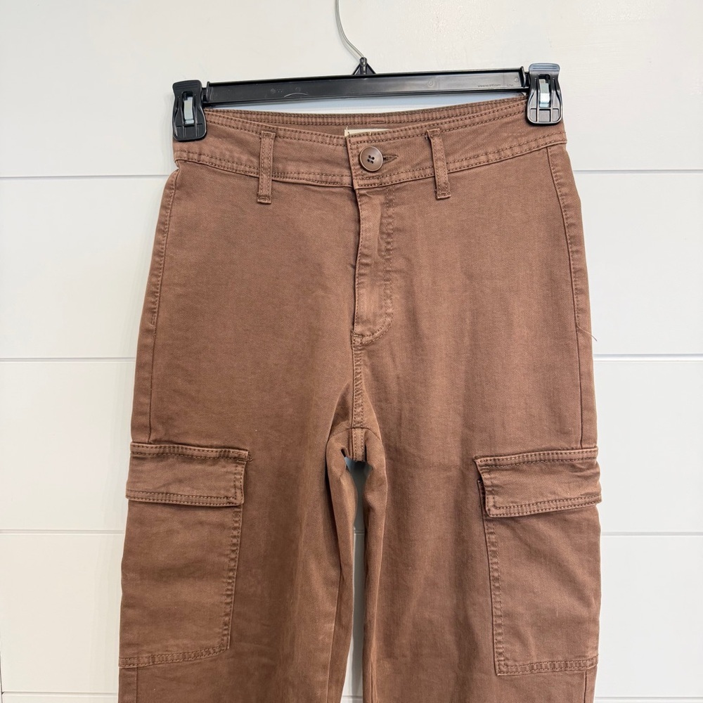 OAT Women's Brown Raw Hem Cargo Pants Size 26 - 23653 - Picture 6 of 11